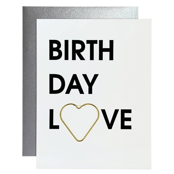 Birthday Love Paper Clip Letterpress Greeting Card - Bodega Nantucket
