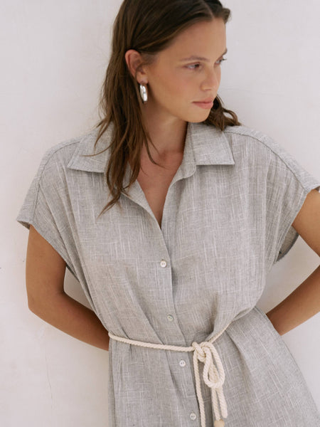 Zaya Shirt Dress - Gray - Bodega Nantucket