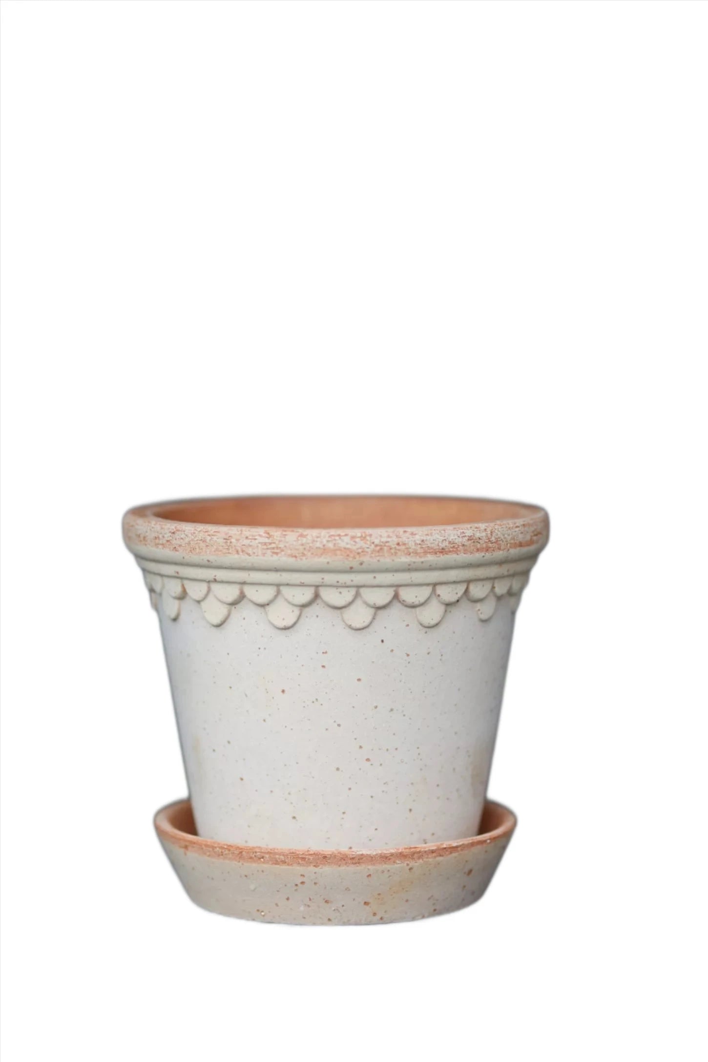 large ceramic plant pot with saucer Københavner Pot and Saucer, Rosa– Bodega Nantucket