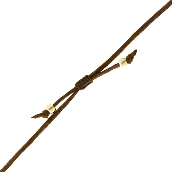 Textured Puffy Heart Suede Adjustable Necklace - Bodega Nantucket