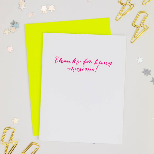 Thanks for Being Awesome Letterpress Greeting Card - Bodega Nantucket