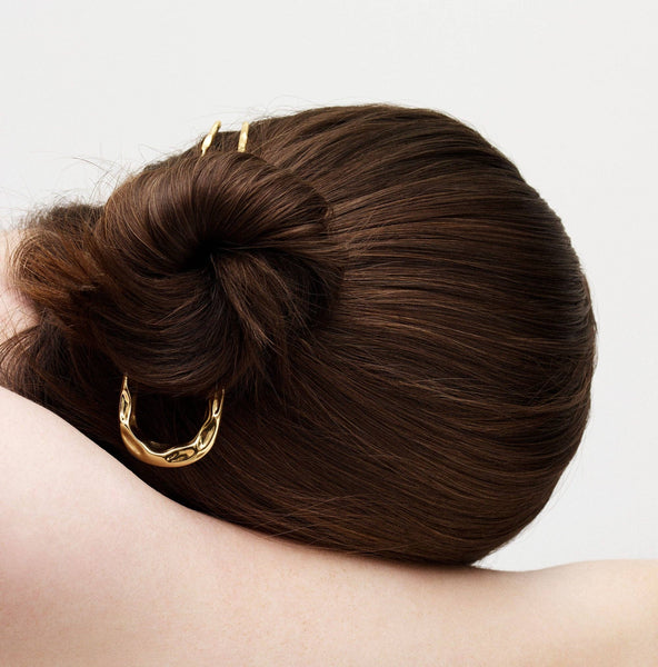 Midi Wavy French Hair Pin in Silver