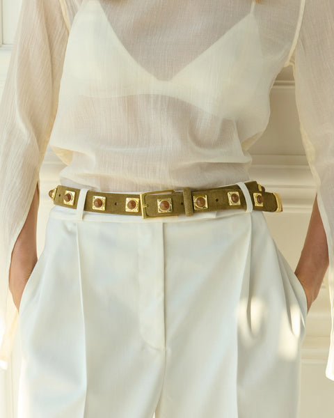 No 2 Belt Mocha Studded - Bodega Nantucket