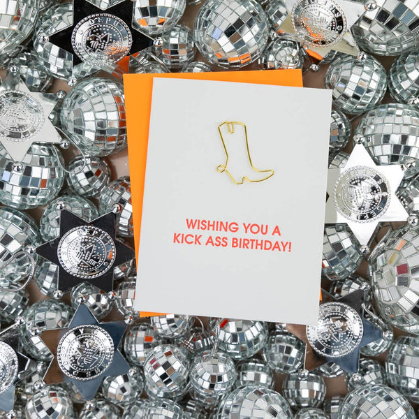 Wishing You A Kick Ass Birthday - Paper Clip Card - Bodega Nantucket