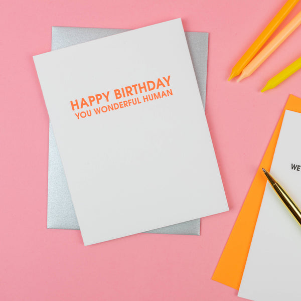 Wonderful Human Birthday Letterpress Birthday Greeting Card - Bodega Nantucket