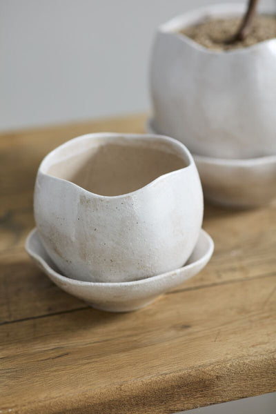 Iona Pot with Saucer - Bodega Nantucket