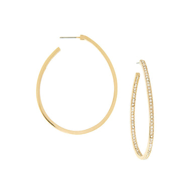 Oval inside out crystalized hoop - Bodega Nantucket