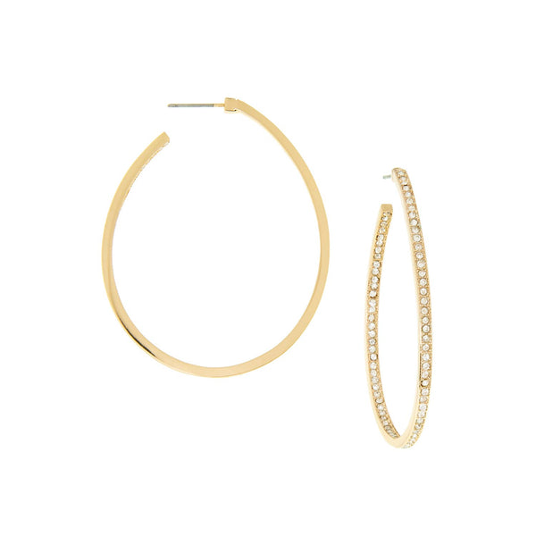 Oval inside out crystalized hoop - Bodega Nantucket