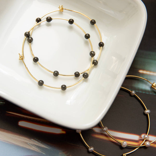 Thin hoop with gemstones - Bodega Nantucket