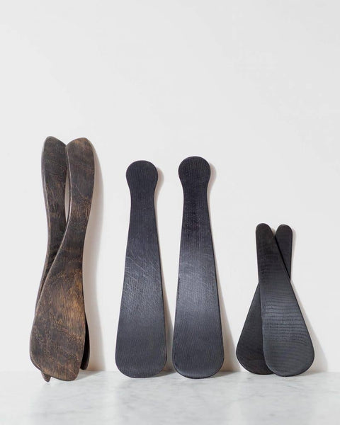 LARGE EBONIZED OAK SALAD TOSSERS (11.5" PAIR) - Bodega Nantucket