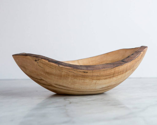 13" SPALTED MAPLE OVAL BOWL - Bodega Nantucket