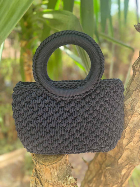 Small Crochet Tote with Round Handle