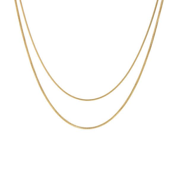 Double layer tube snake chain necklace - Bodega Nantucket