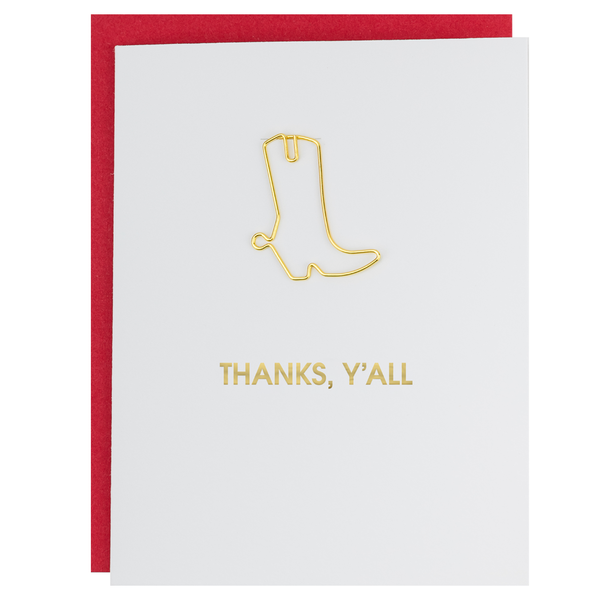 Thanks, Y'all - Paper Clip Letterpress Card - Bodega Nantucket