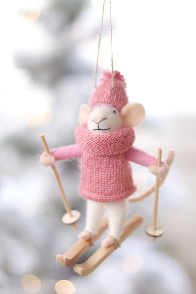 Powder Penny Mouse Holiday Ornament