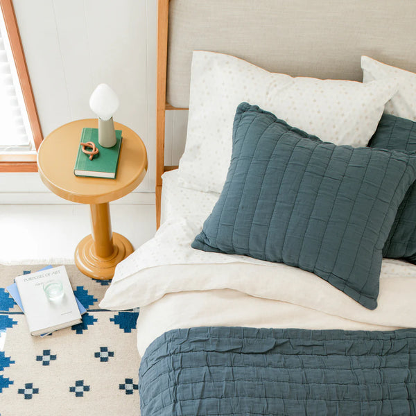 Channeled Cotton Quilt Slate - Bodega Nantucket