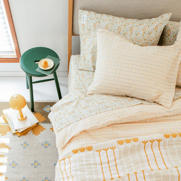 Seersucker Duvet Yellow - Bodega Nantucket