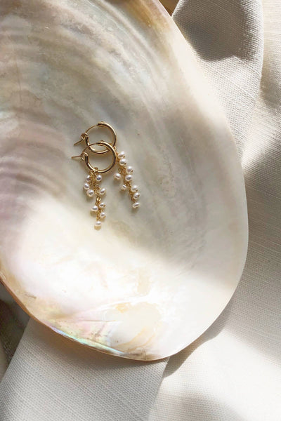 Pearl Dust Mini Hoop Earrings - Bodega Nantucket