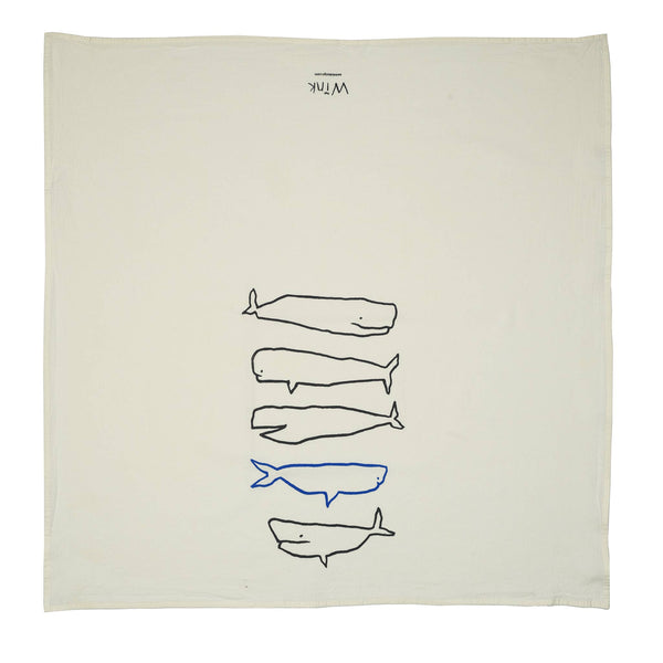 Whale species tea towel
