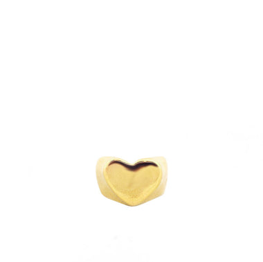 Gold plated heart signet ring