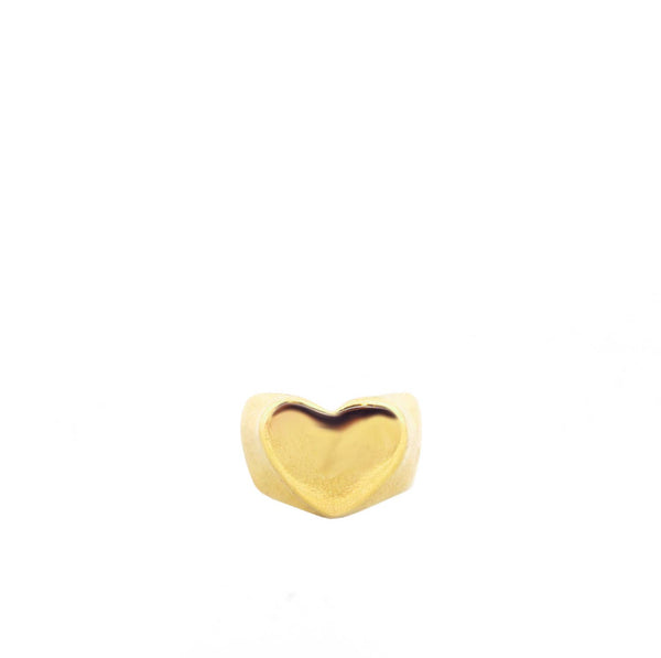 Gold plated heart signet ring