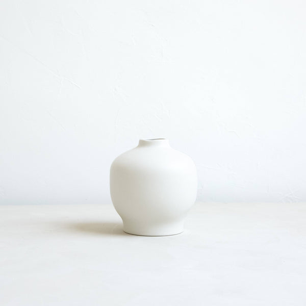 Ceramic Blossom Vase, Matte White