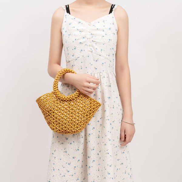 Casual Handmade Beach Hollow Out Bead Bag DP25B745
