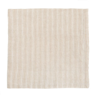 Boat Stripe Linen Natural & White Napkins 20x20 - Set of 4 - Bodega Nantucket