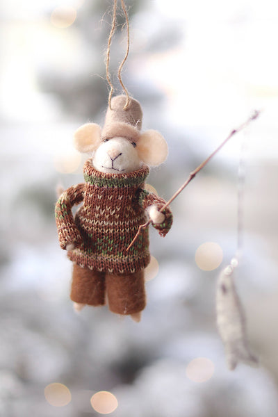 Fisherman Frank Mouse Holiday Ornament
