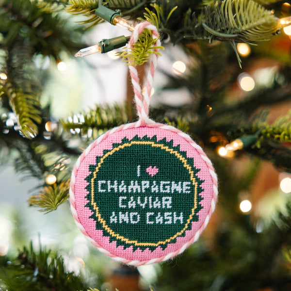 Needlepoint Ornament - Caviar Cash - Bodega Nantucket
