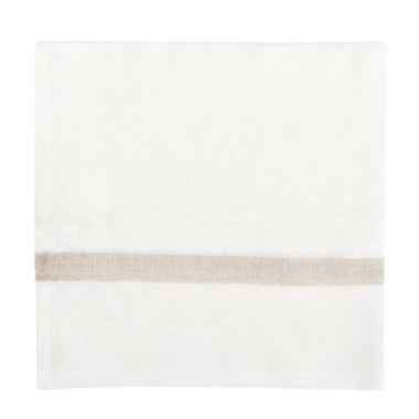 Laundered Linen White/Natural Napkins 20x20 - Set of 4