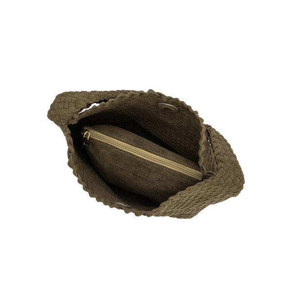 Johanna Pine Suede Recycled Vegan Shoulder Bag - Bodega Nantucket