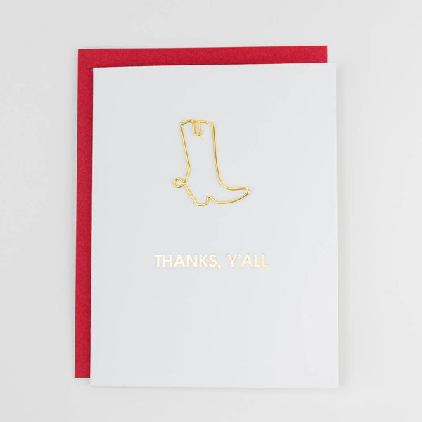 Thanks, Y'all - Paper Clip Letterpress Card - Bodega Nantucket