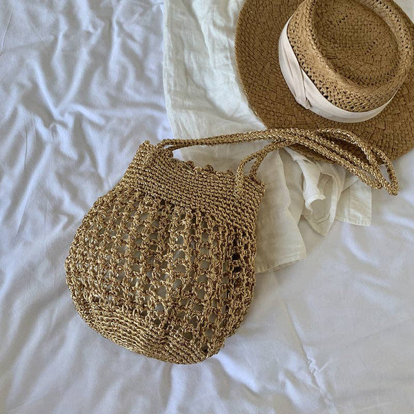 Stylish Solid Color Hollow Handmade Underarm Bag MK2BW6W10BBG359
