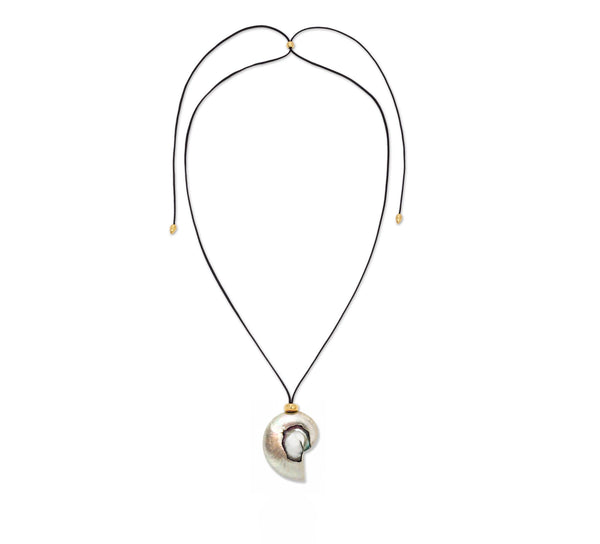 Delphine Nautilus Shell Cord Necklace