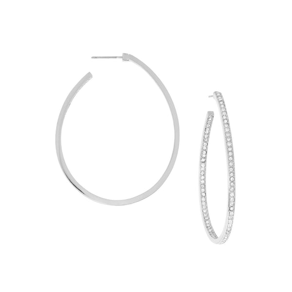 Oval inside out crystalized hoop - Bodega Nantucket