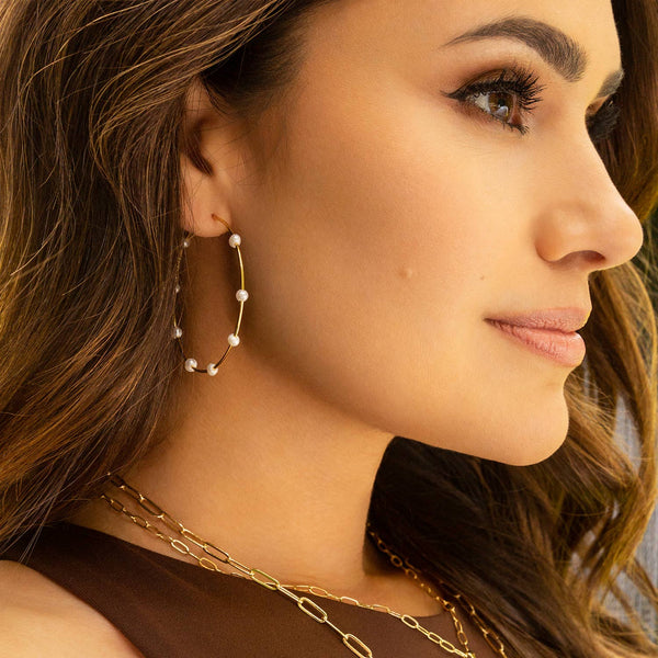 Thin hoop with gemstones - Bodega Nantucket