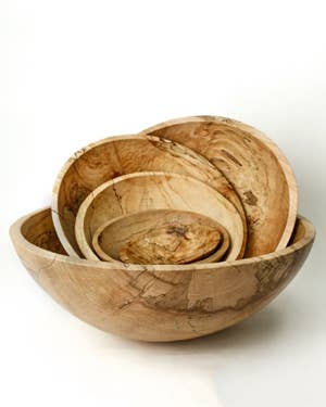 13" SPALTED MAPLE ROUND BOWL - Bodega Nantucket