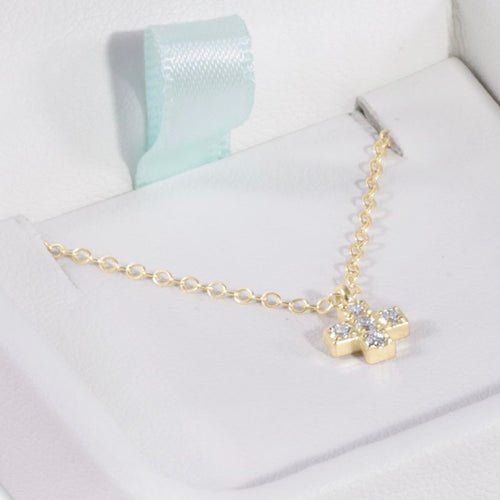 14kt Gold and Diamond Cross Necklace - Bodega Nantucket