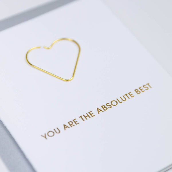 Absolute Best Friendship Heart Paperclip Greeting Card - Bodega Nantucket