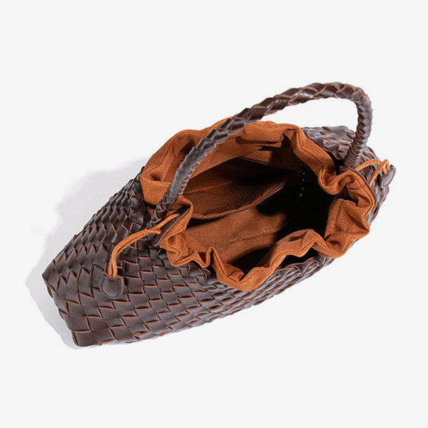 Vintage Woven Solid Color Underarm Bag Handbag