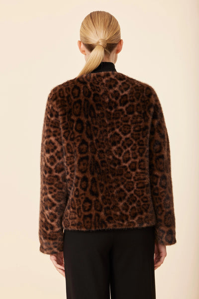 Faux Fur Leopard Jacket - Bodega Nantucket