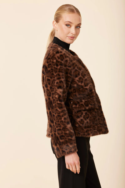 Faux Fur Leopard Jacket - Bodega Nantucket