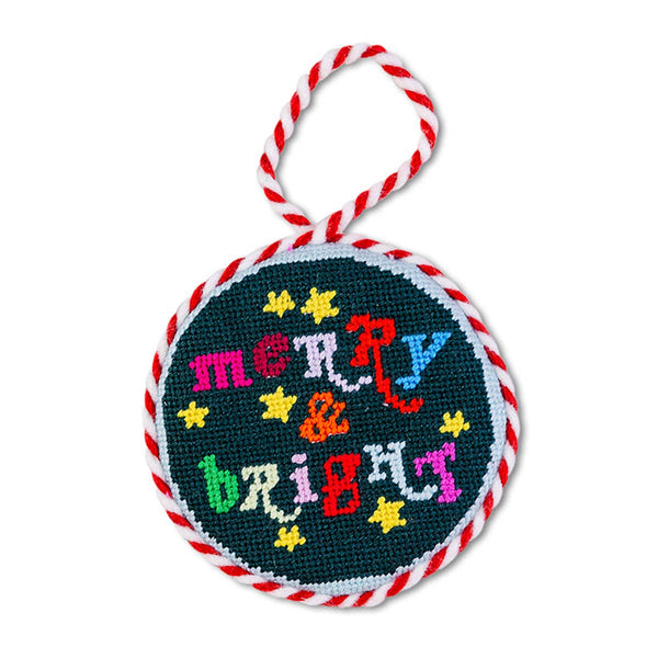 Needlepoint Ornament - Merry & Bright - Bodega Nantucket