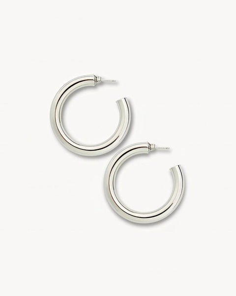 1.5" Perfect Hoops in Silver - Bodega Nantucket