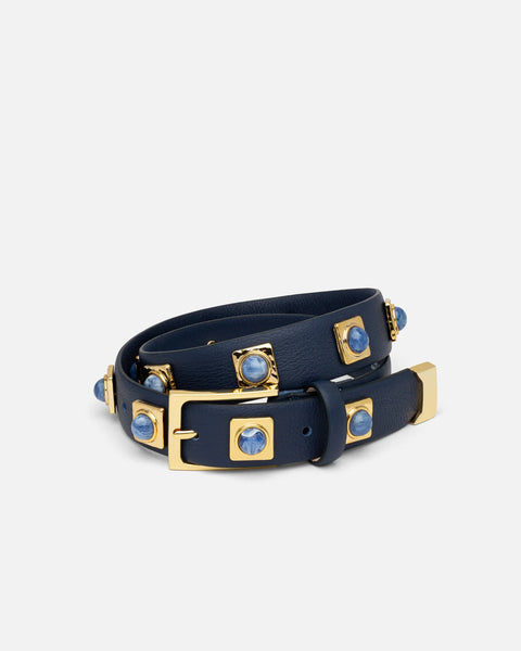 No 2 Belt Navy Studded - Bodega Nantucket
