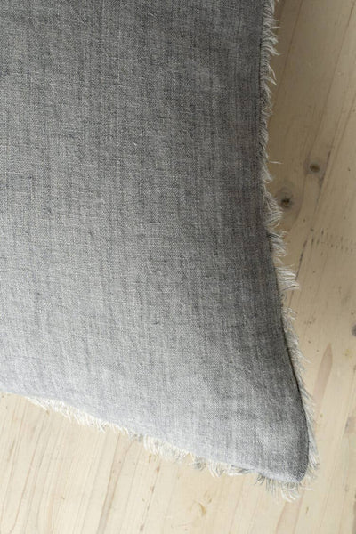 24x24 Lina Linen Pillow Steel Grey - Bodega Nantucket