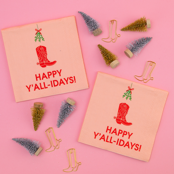 Happy Y'all-idays - Holiday Cocktail Napkin - Bodega Nantucket