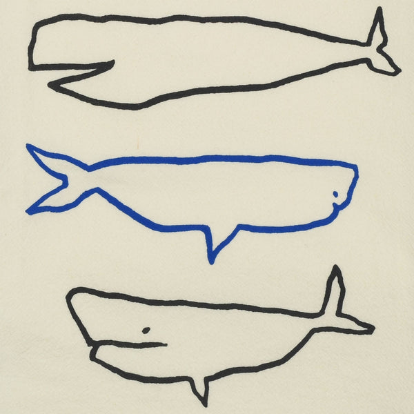 Whale species tea towel