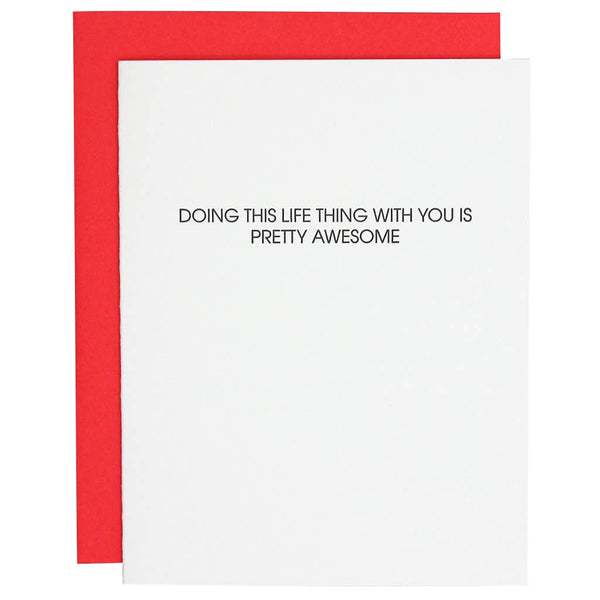 Doing Life With You Letterpress Greeting Card - Bodega Nantucket